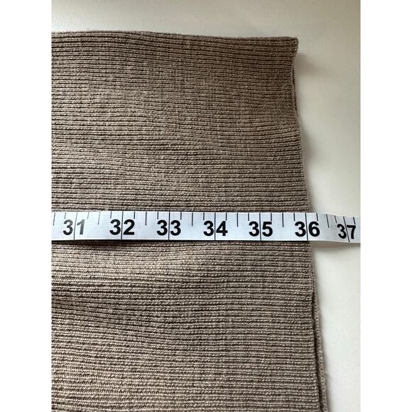 Garnet Hill Sz S 100% Merino Wool Turtleneck Sweater Dress Ribbed Tan Neutral - Picture 8 of 11
